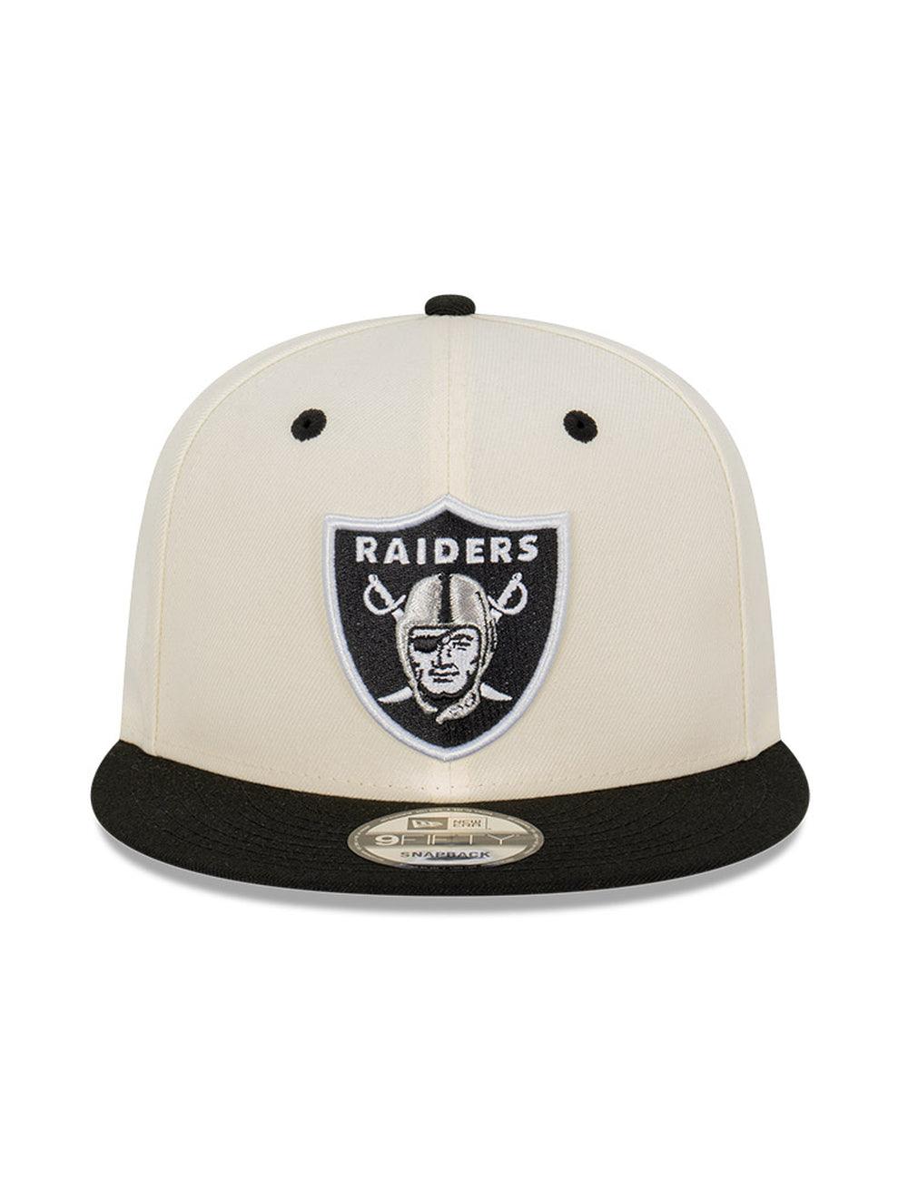 Las Vegas Raiders New Era NFL 2 Tone 9FIFTY Snapback Hat - Chrome White