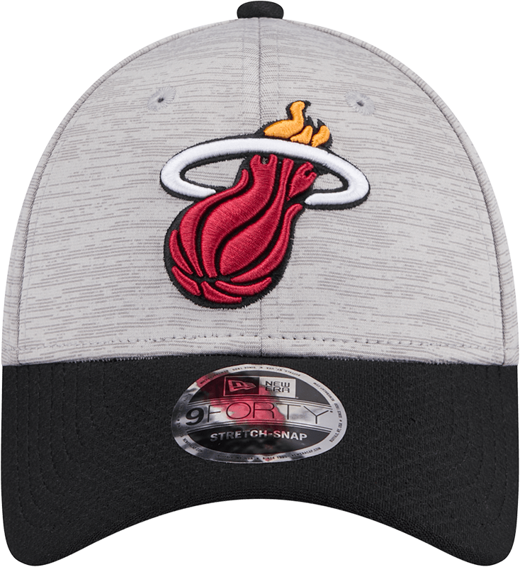 Miami Heat New Era NBA Team Active Digi-Tech 9FORTY Snapback Hat - Graphite Grey