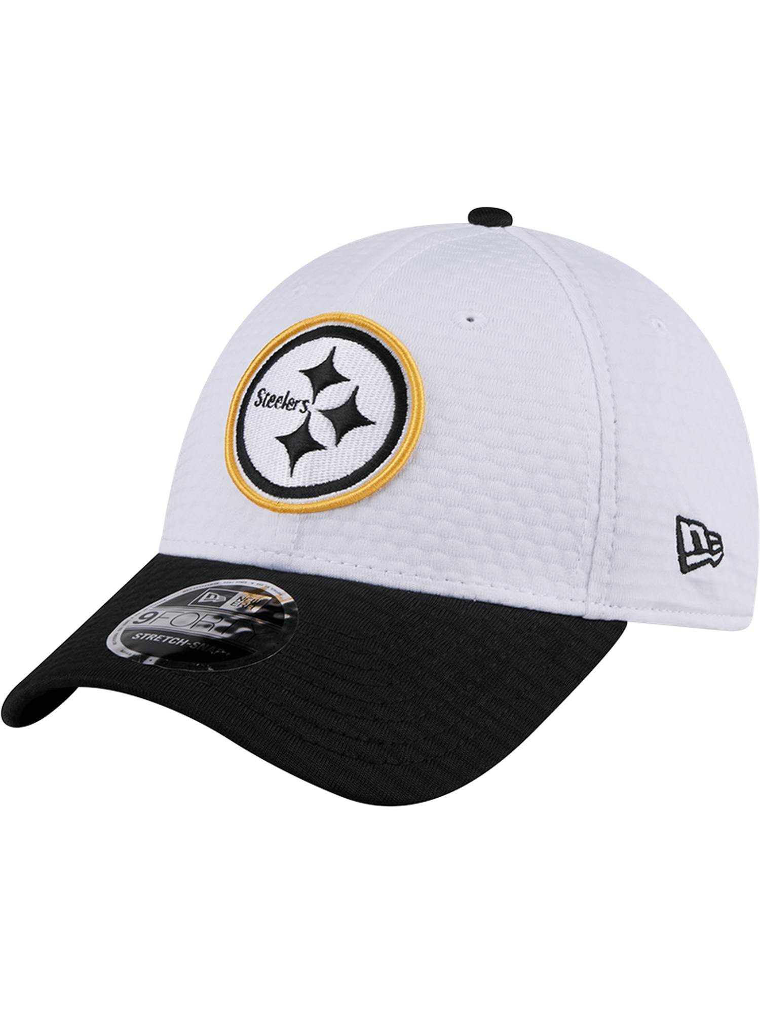 Pittsburgh Steelers New Era NFL 24 Training 9FORTY Stretch-Snapback Hat - White