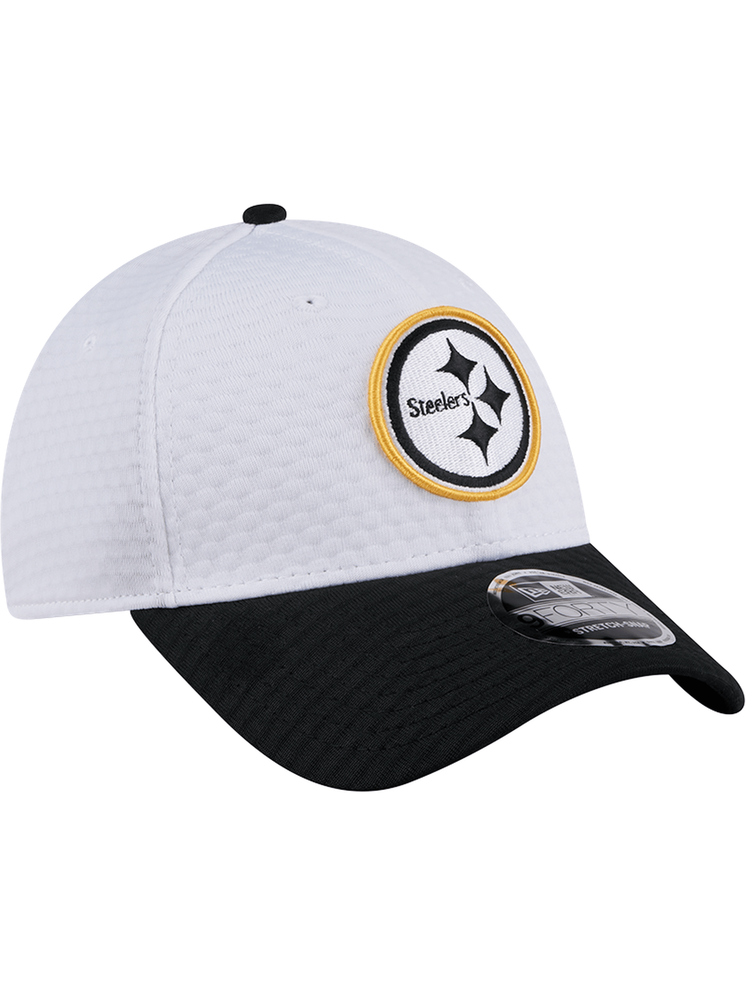 Pittsburgh Steelers New Era NFL 24 Training 9FORTY Stretch-Snapback Hat - White