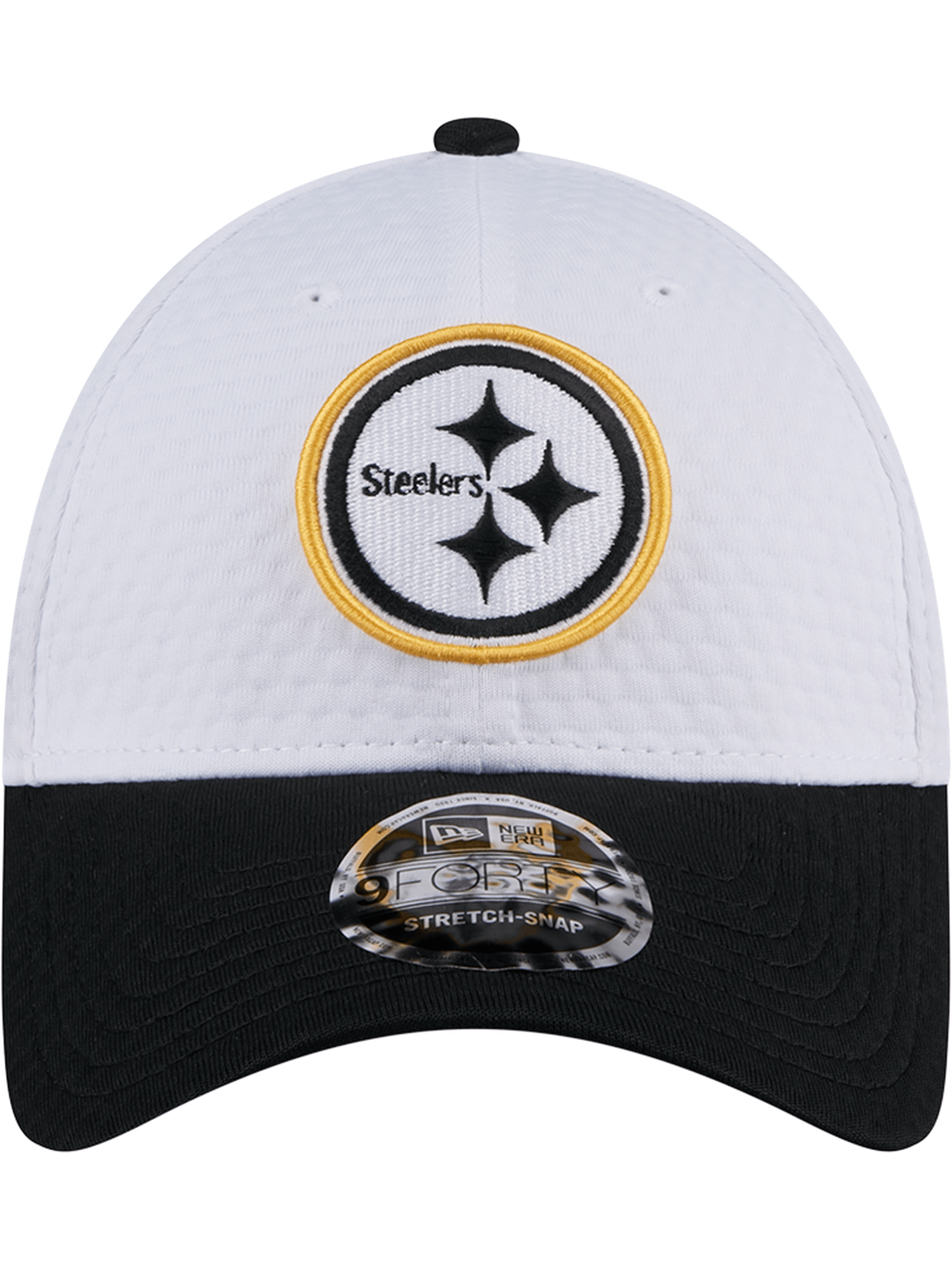 Pittsburgh Steelers New Era NFL 24 Training 9FORTY Stretch-Snapback Hat - White