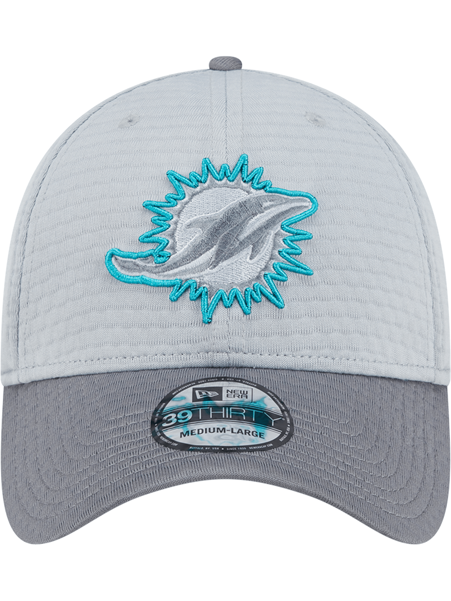 Miami Dolphins New Era NFL 24 Training 39THIRTY Stretch-Fit Hat - Grey