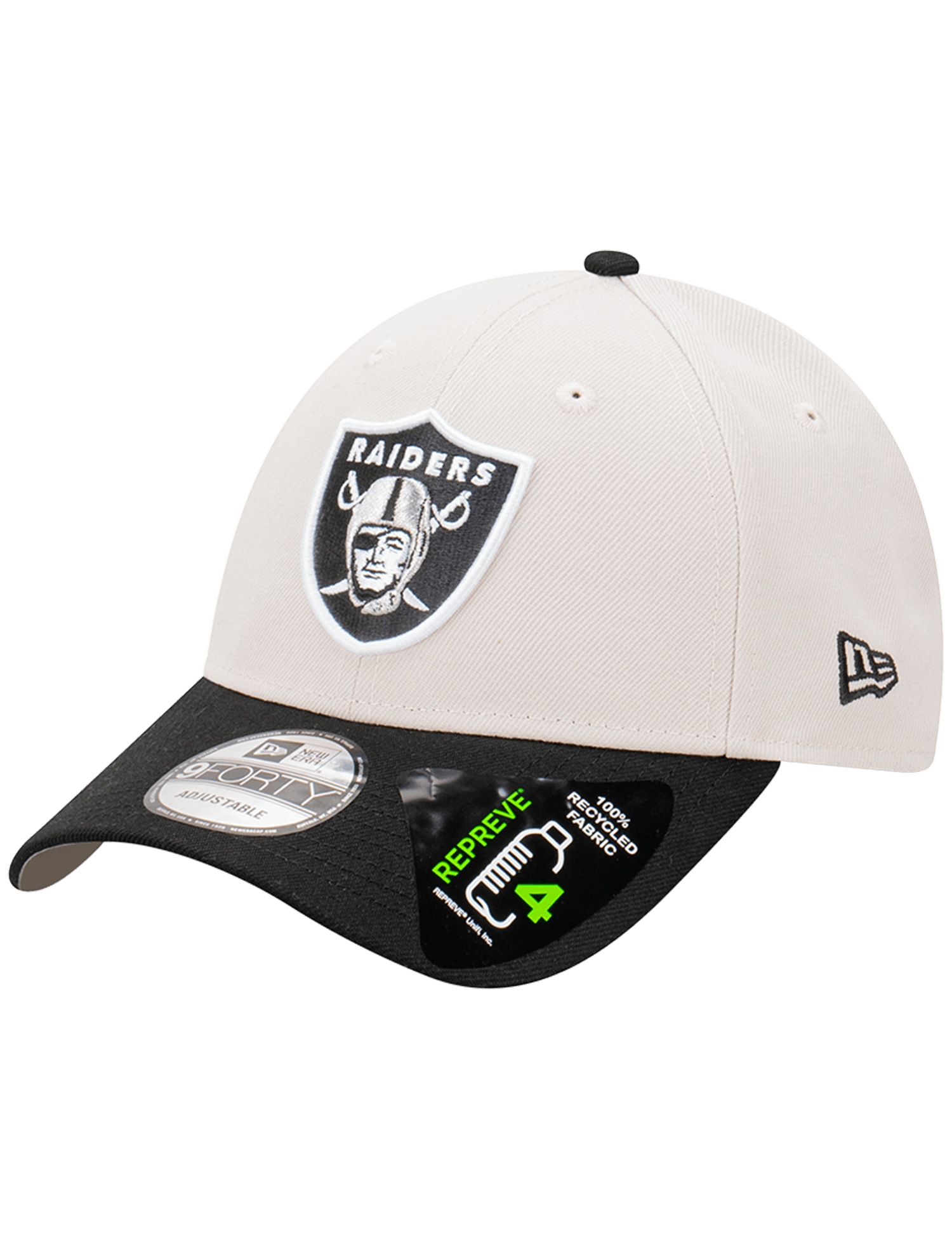 Las Vegas Raiders New Era NFL Team 2 Tone Repreve 9FORTY Strapback Hat - Stone