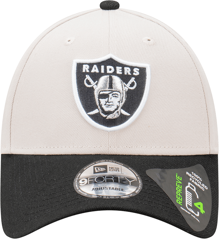 Las Vegas Raiders New Era NFL Team 2 Tone Repreve 9FORTY Strapback Hat - Stone