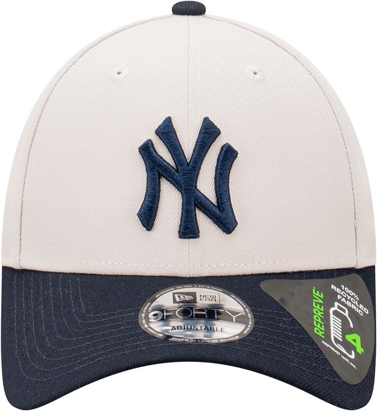 Youths New York Yankees New Era MLB Team 2 Tone Repreve 9FORTY Strapback Hat - Stone