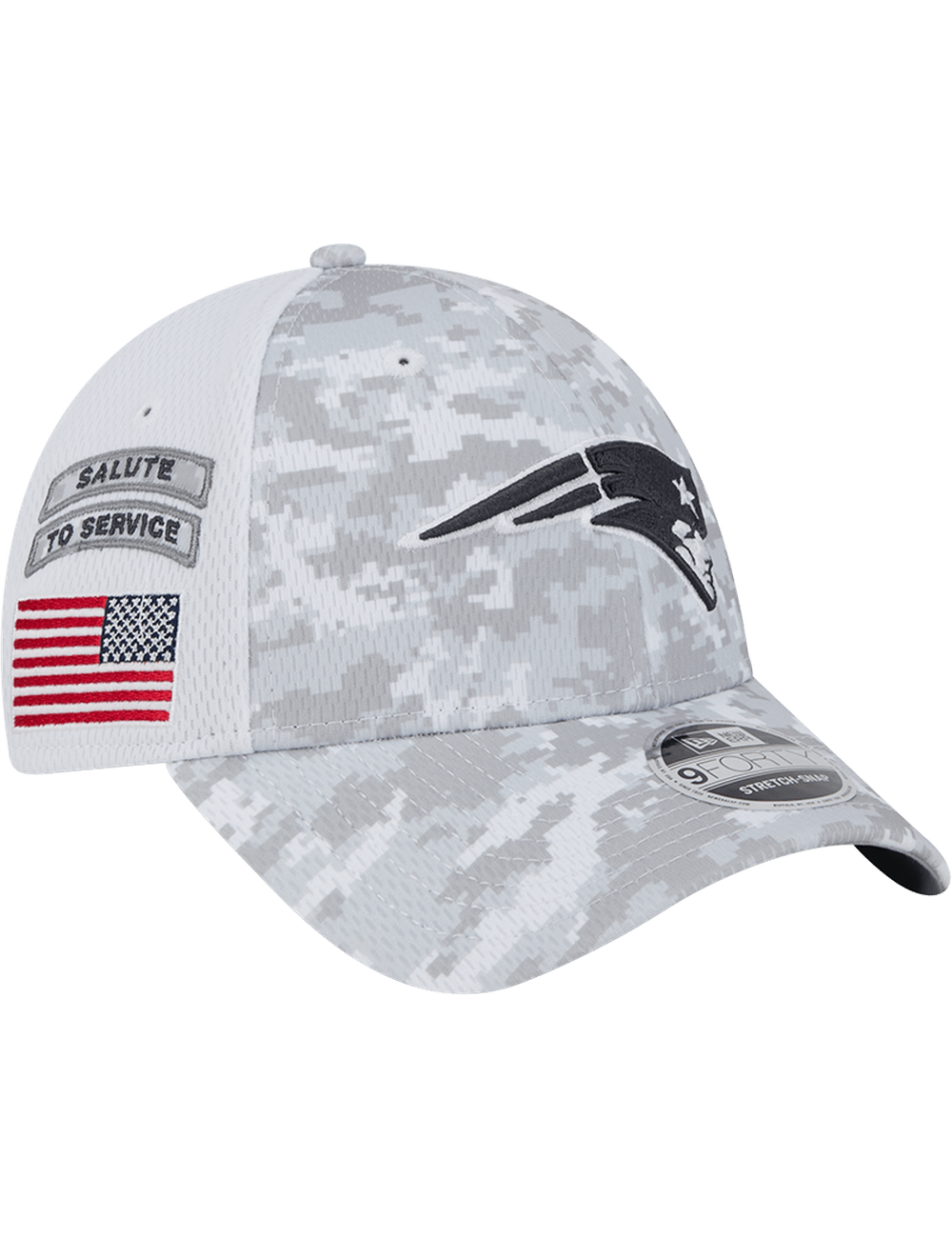 New England Patriots New Era NFL 24 Salute To Service 9FORTY Stretch-Snapback Hat
