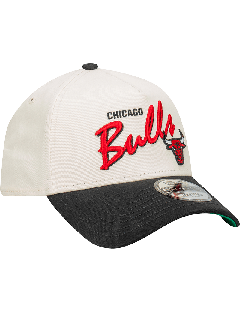 Chicago Bulls New Era NBA Script 9FORTY A-Frame Snapback Hat - Stone