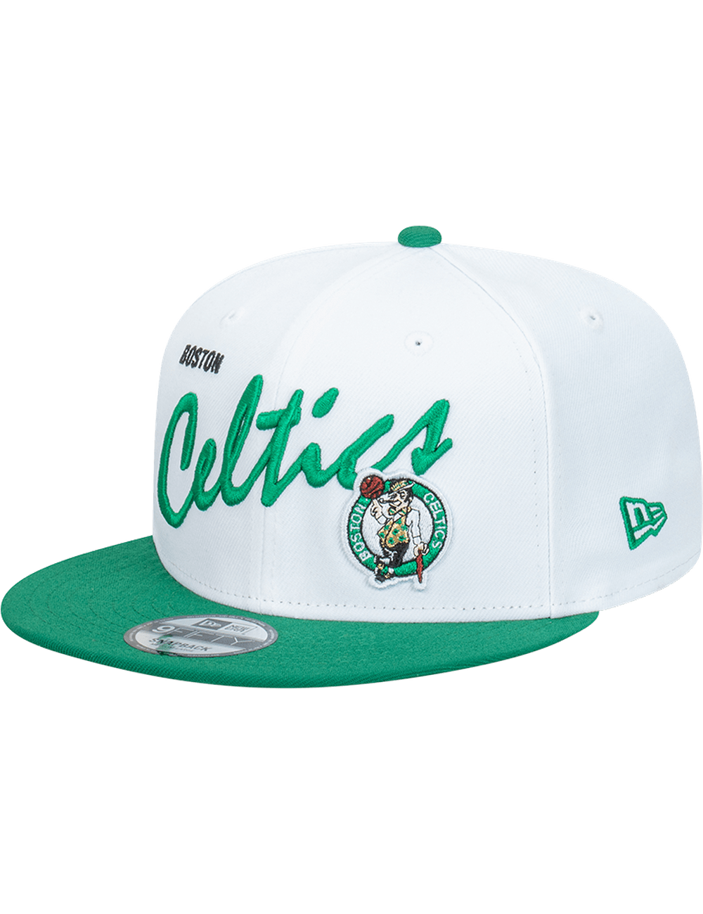 Boston Celtics New Era NBA Vintage Script 9FIFTY Snapback Hat - White