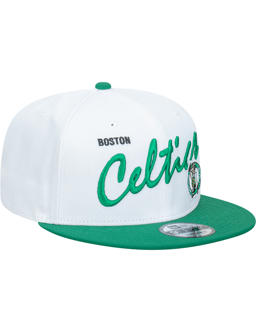 Boston Celtics New Era NBA Vintage Script 9FIFTY Snapback Hat - White