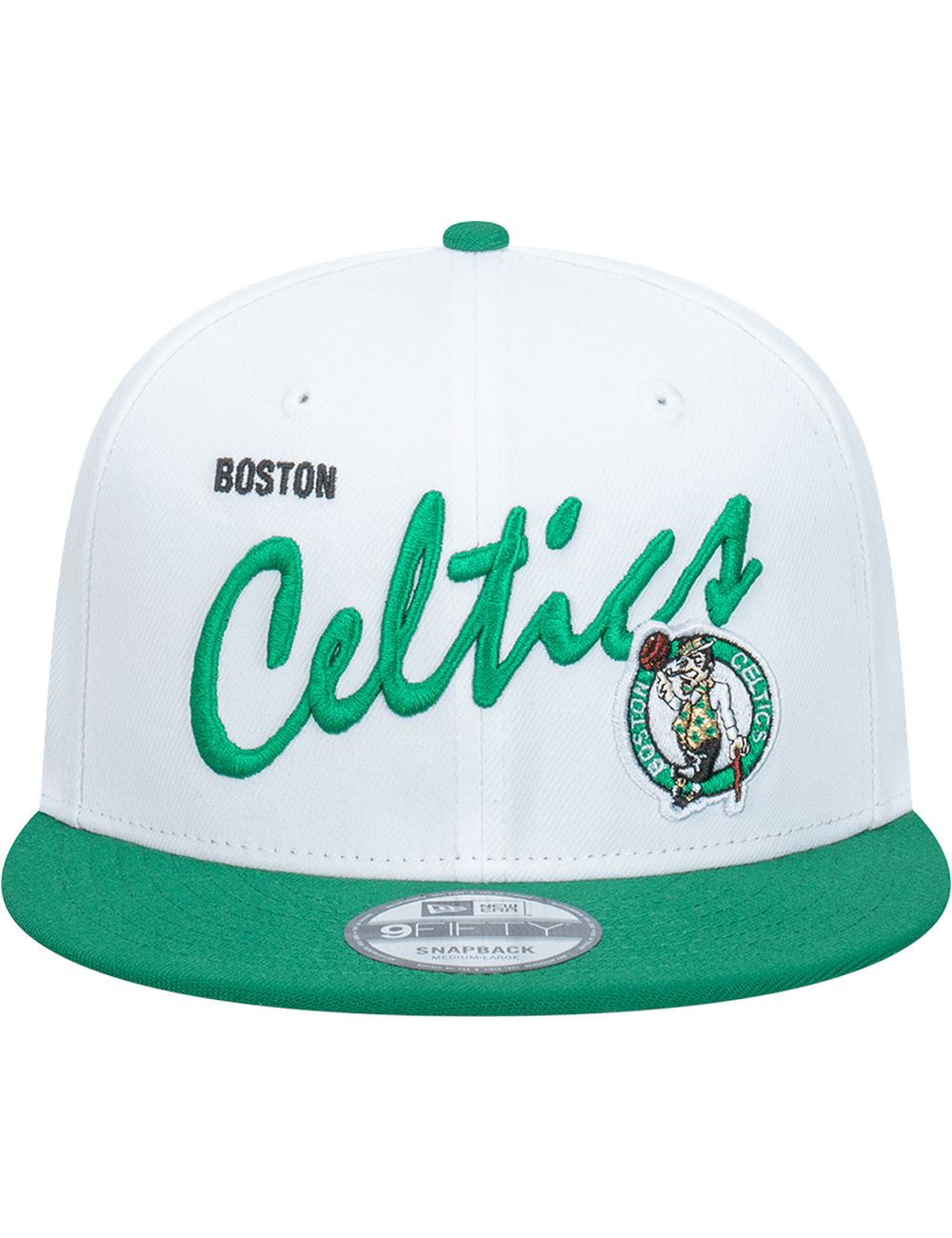 Boston Celtics New Era NBA Vintage Script 9FIFTY Snapback Hat - White