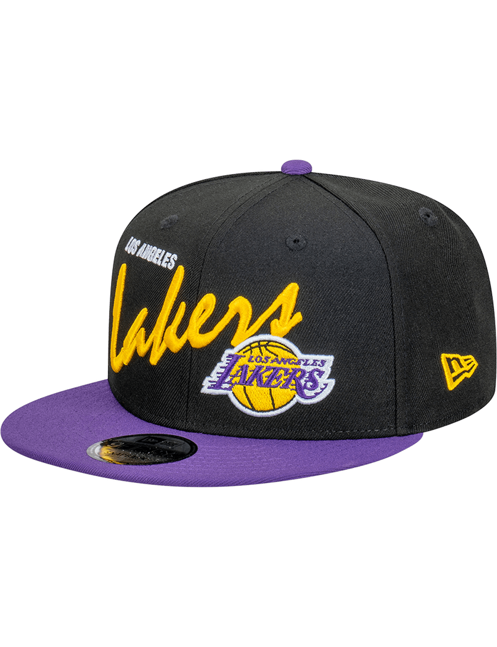 Los Angeles Lakers New Era NBA Vintage Script 9FIFTY Snapback Hat - Black