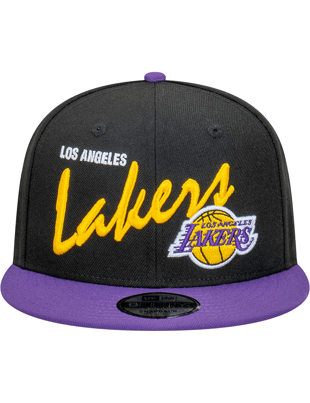 Los Angeles Lakers New Era NBA Vintage Script 9FIFTY Snapback Hat - Black