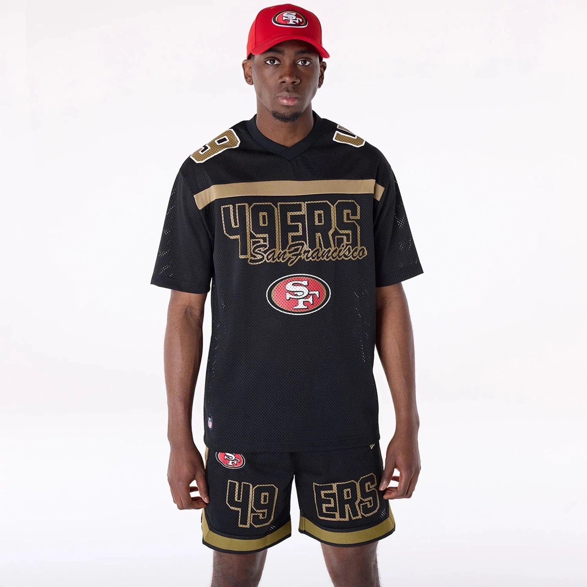 San Francisco 49ers New Era NFL Fan Mesh Print Replica Jersey - Black