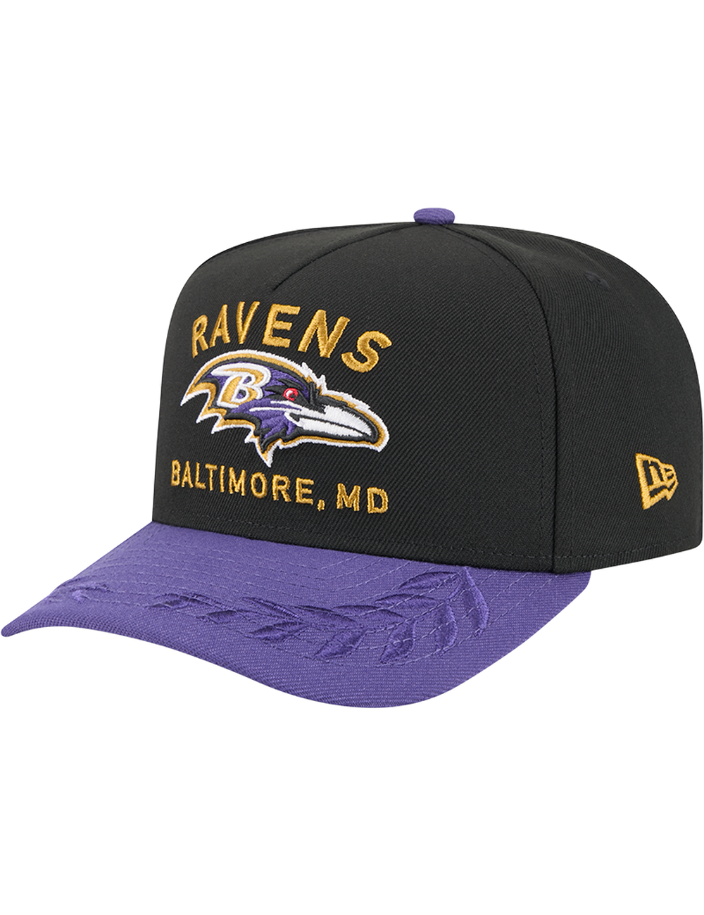 Baltimore Ravens New Era NFL 25 Draft Pre-Curved 9FIFTY A-Frame Snapback Hat - Black