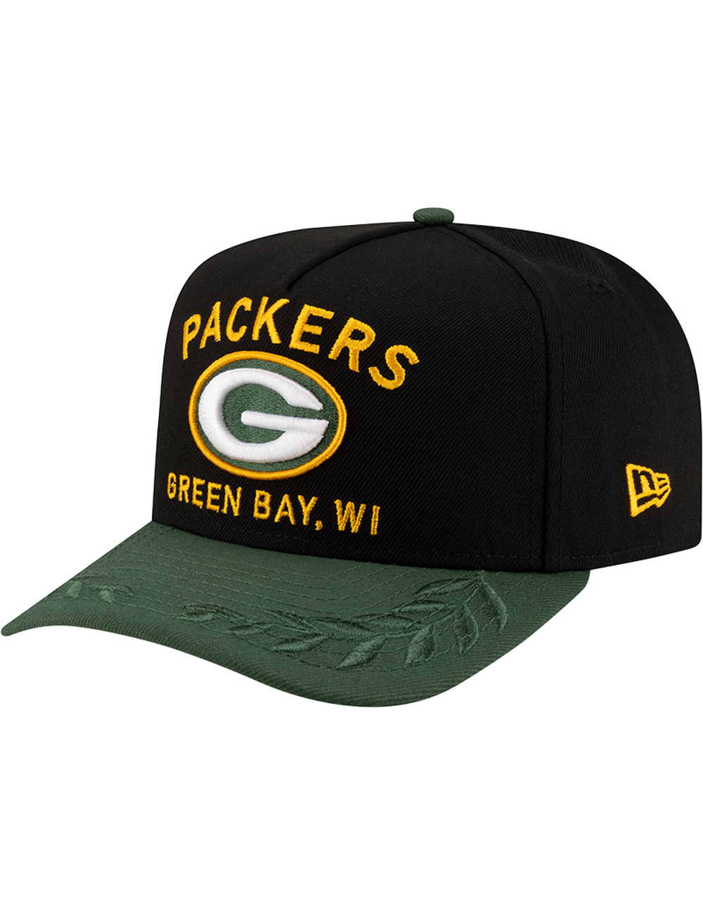 Green Bay Packers New Era NFL 25 Draft Pre-Curved 9FIFTY A-Frame Snapback Hat - Black