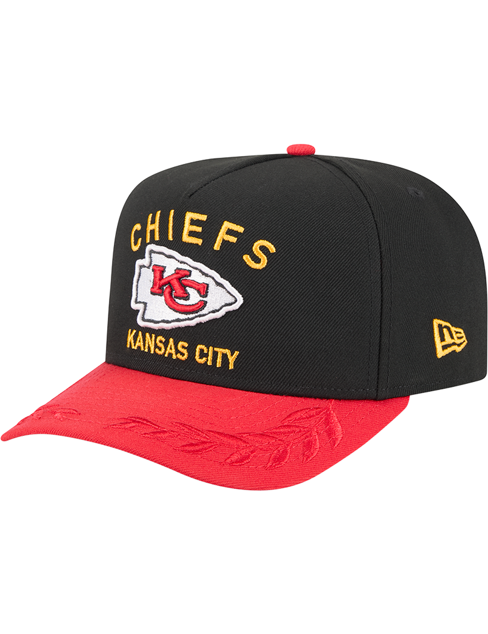 Kansas City Chiefs New Era NFL 25 Draft Pre-Curved 9FIFTY A-Frame Snapback Hat - Black