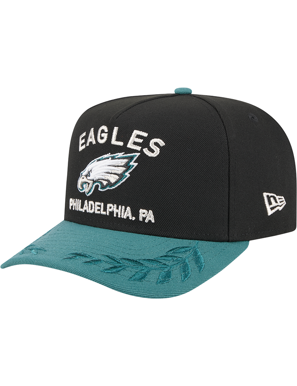 Philadelphia Eagles New Era NFL 25 Draft Pre-Curved 9FIFTY A-Frame Snapback Hat - Black