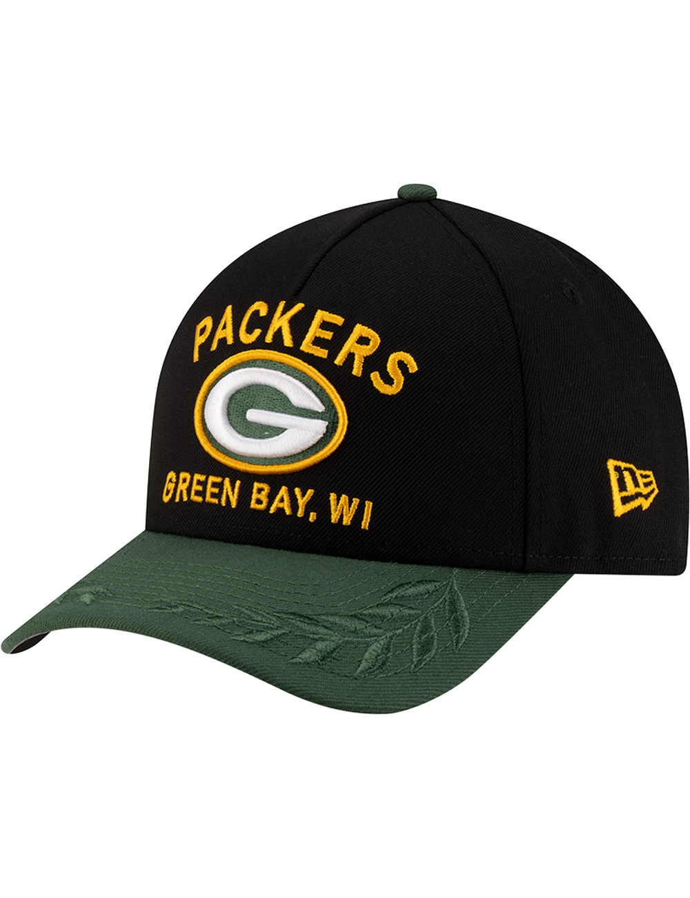 Green Bay Packers New Era NFL 25 Draft 9FORTY M-Crown Snapback Hat - Black