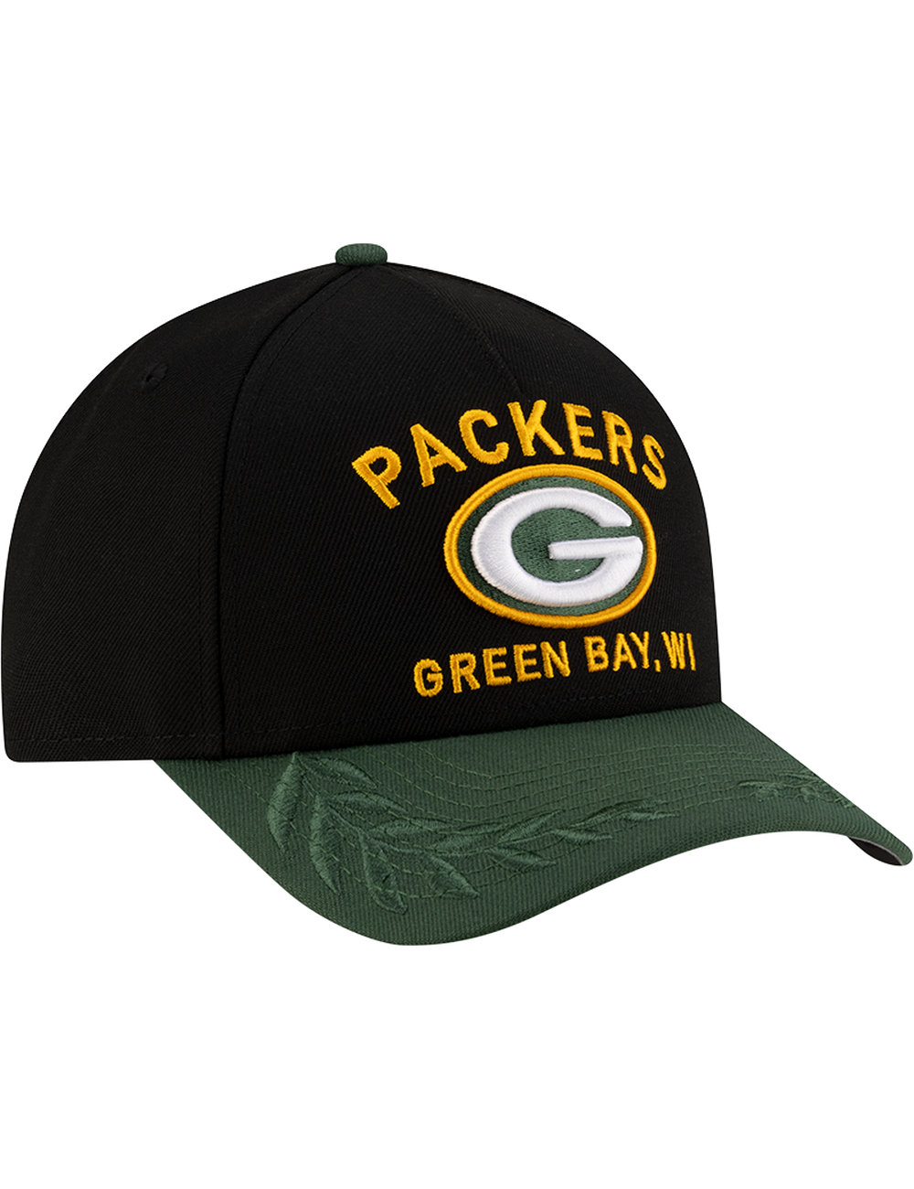 Green Bay Packers New Era NFL 25 Draft 9FORTY M-Crown Snapback Hat - Black