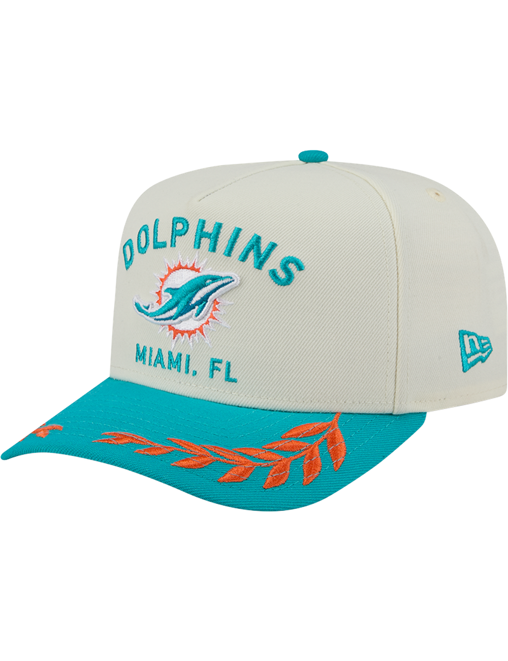 Miami Dolphins New Era NFL 25 Draft Pre-Curved 9FIFTY A-Frame Snapback Hat - Chrome