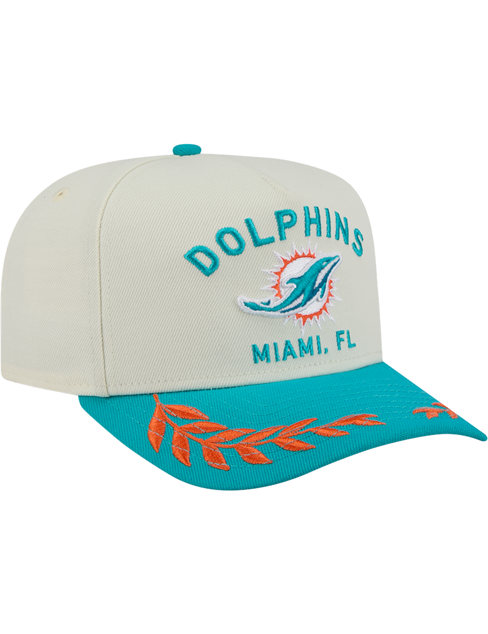 Miami Dolphins New Era NFL 25 Draft Pre-Curved 9FIFTY A-Frame Snapback Hat - Chrome