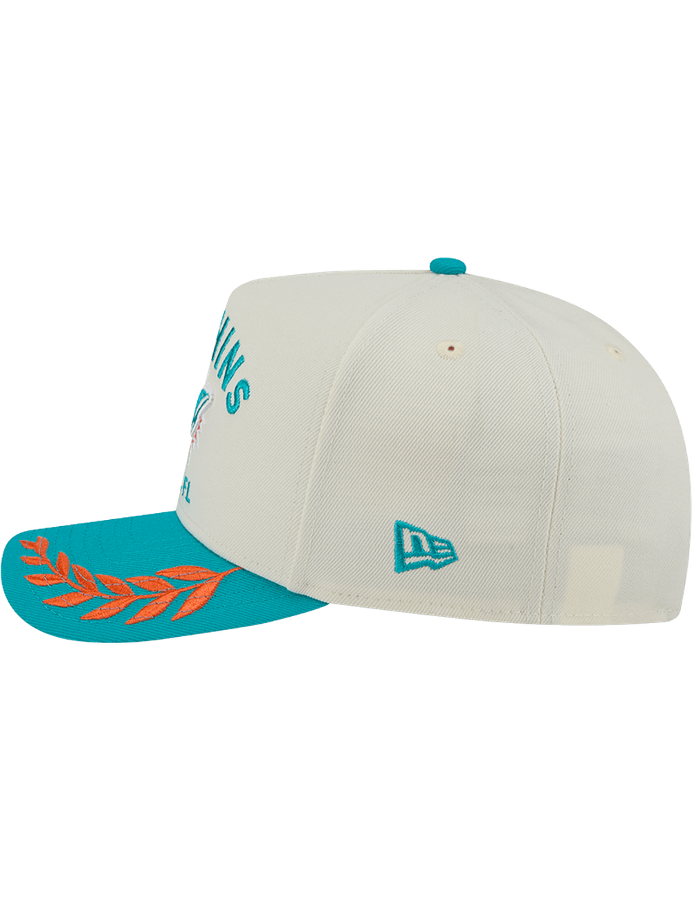 Miami Dolphins New Era NFL 25 Draft Pre-Curved 9FIFTY A-Frame Snapback Hat - Chrome