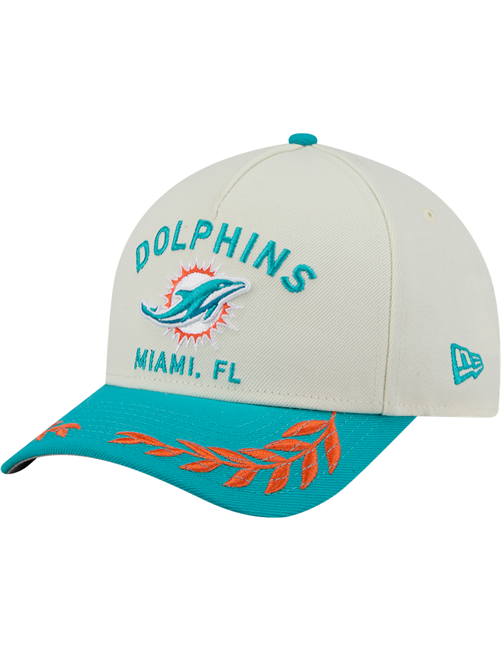 Miami Dolphins New Era NFL 25 Draft 9FORTY M-Crown Snapback Hat - Chrome