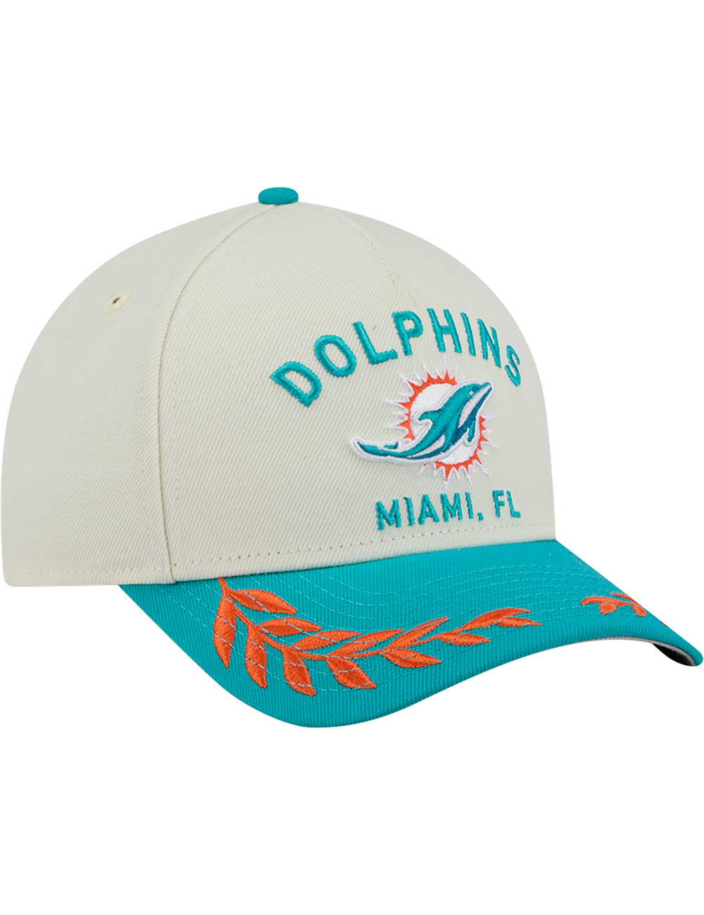 Miami Dolphins New Era NFL 25 Draft 9FORTY M-Crown Snapback Hat - Chrome