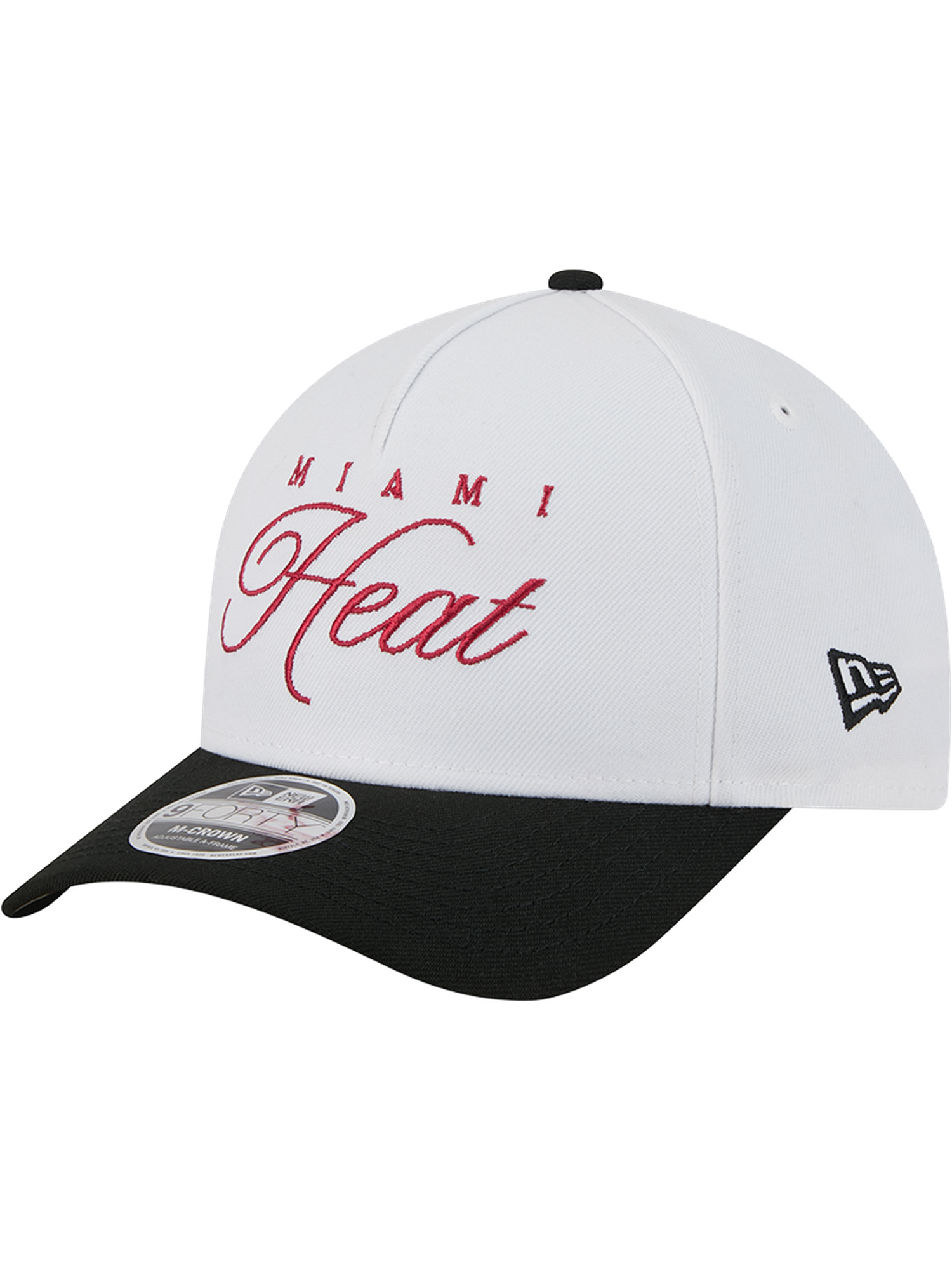 Miami Heat New Era NBA 25 Draft 9FORTY M-Crown A-Frame Snapback Hat - White
