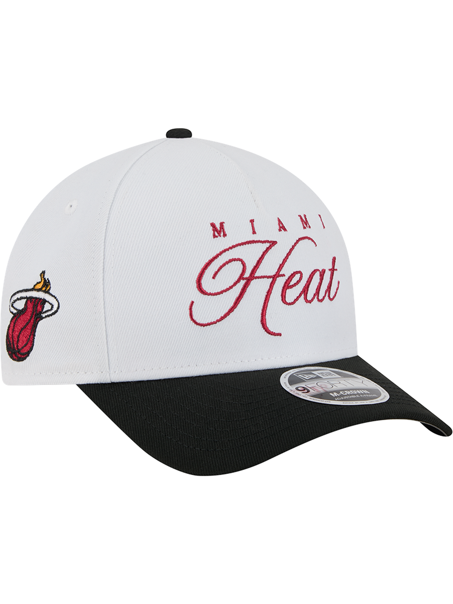 Miami Heat New Era NBA 25 Draft 9FORTY M-Crown A-Frame Snapback Hat - White