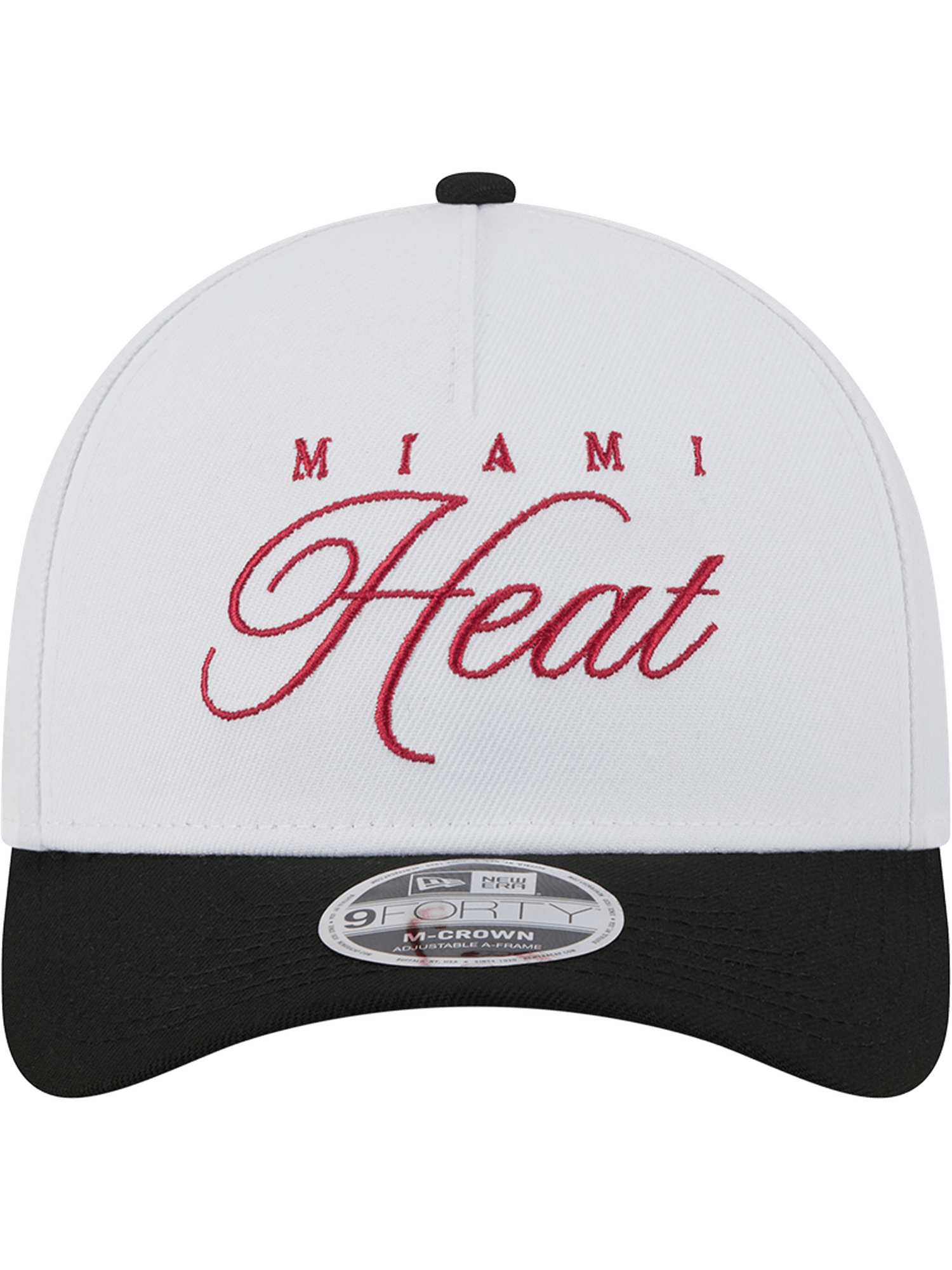 Miami Heat New Era NBA 25 Draft 9FORTY M-Crown A-Frame Snapback Hat - White