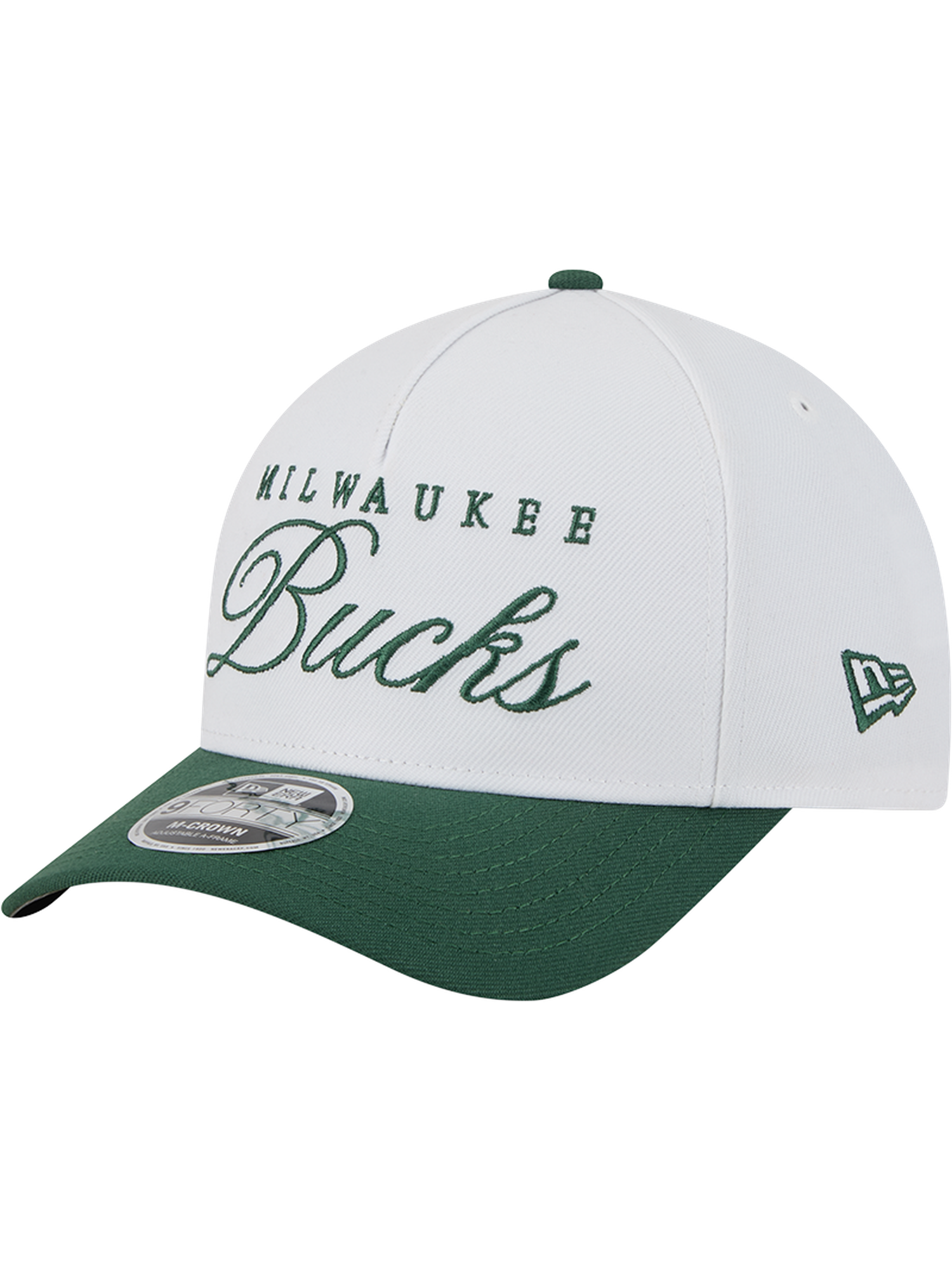 MIlwaukee Bucks New Era NBA 25 Draft 9FORTY M-Crown A-Frame Snapback Hat - White