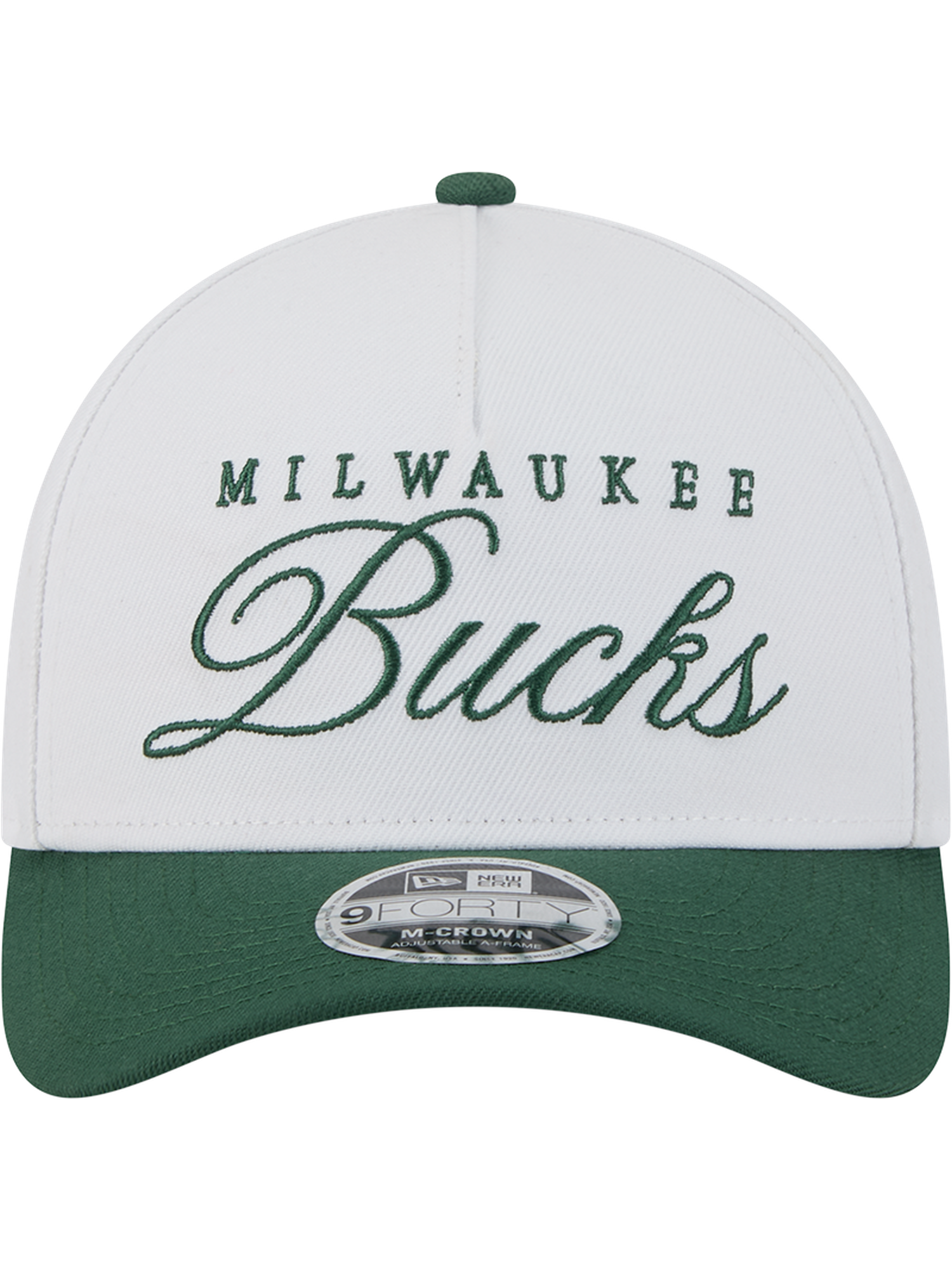 MIlwaukee Bucks New Era NBA 25 Draft 9FORTY M-Crown A-Frame Snapback Hat - White