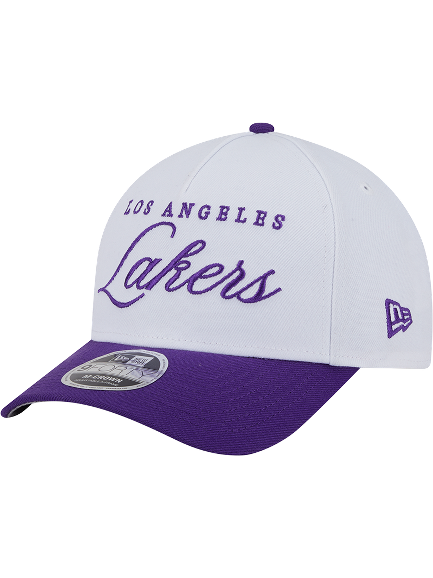 Los Angeles Lakers New Era NBA 25 Draft 9FORTY M-Crown A-Frame Snapback Hat - White