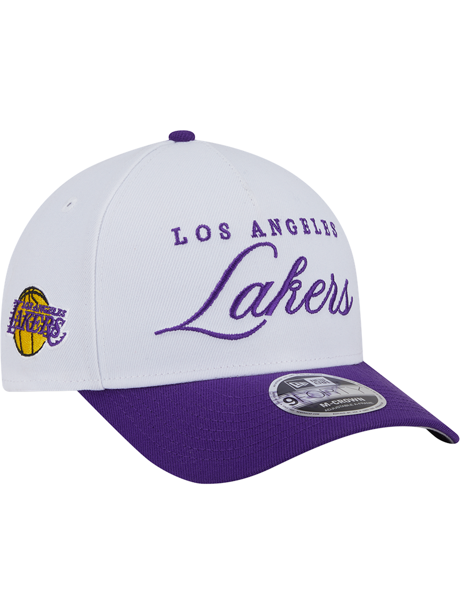 Los Angeles Lakers New Era NBA 25 Draft 9FORTY M-Crown A-Frame Snapback Hat - White