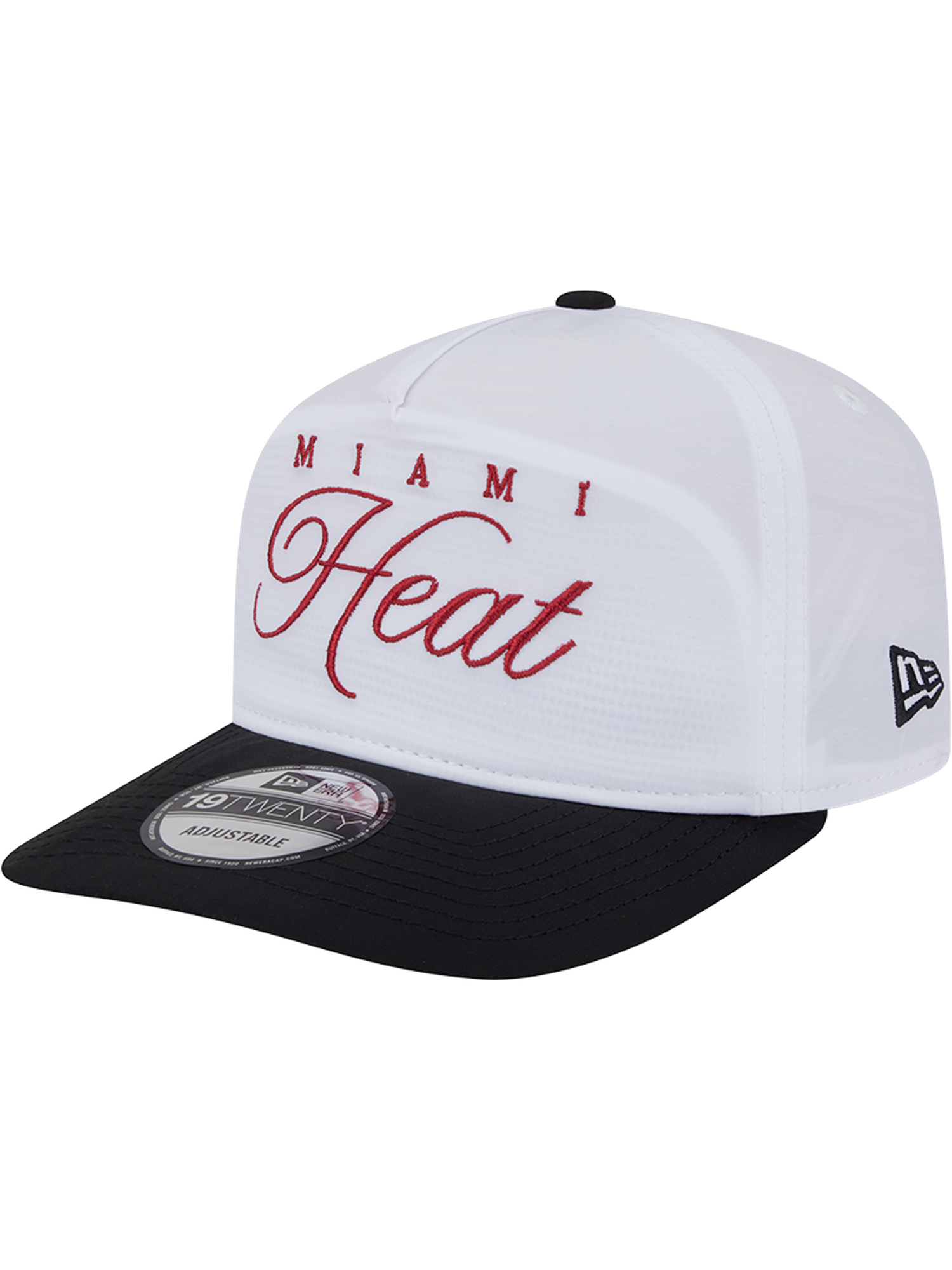 Miami Heat New Era NBA 25 Draft 19TWENTY A-Frame Pre-Curved Hat - White