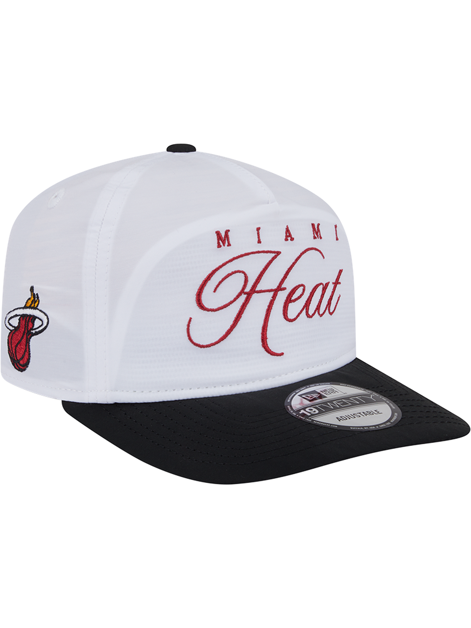 Miami Heat New Era NBA 25 Draft 19TWENTY A-Frame Pre-Curved Hat - White