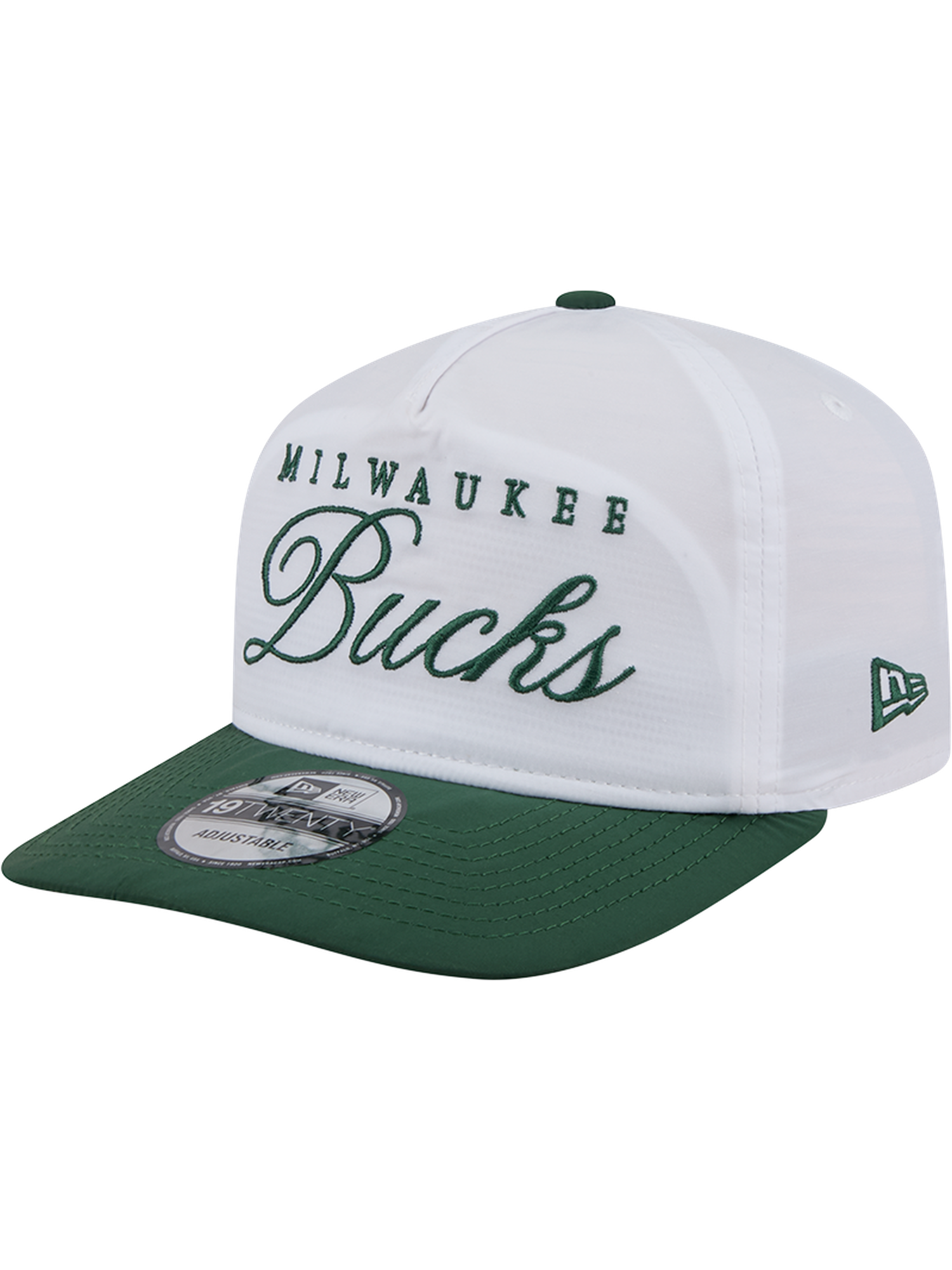 MIlwaukee Bucks New Era NBA 25 Draft 19TWENTY A-Frame Pre-Curved Hat - White
