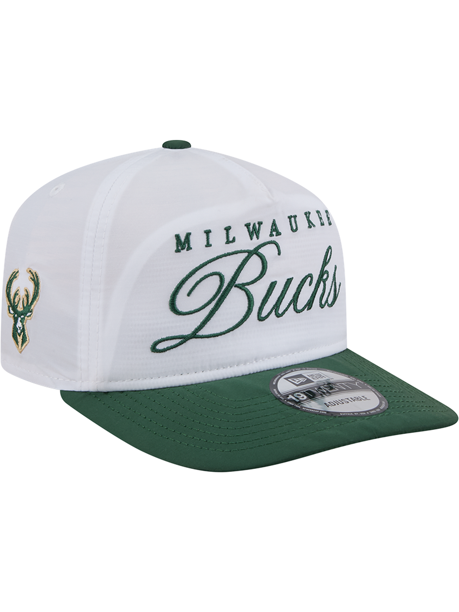 MIlwaukee Bucks New Era NBA 25 Draft 19TWENTY A-Frame Pre-Curved Hat - White