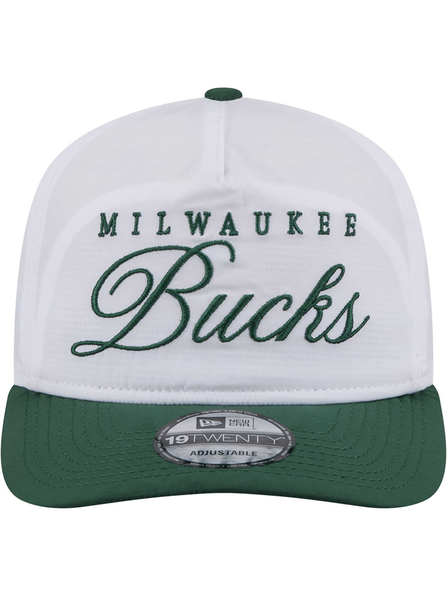 MIlwaukee Bucks New Era NBA 25 Draft 19TWENTY A-Frame Pre-Curved Hat - White
