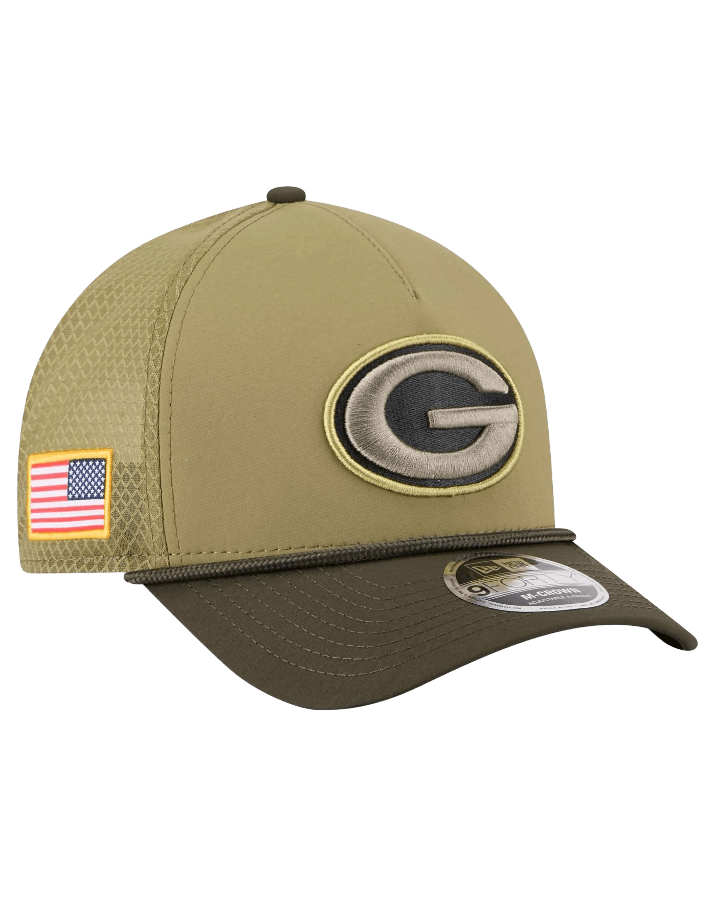 Green Bay Packers New Era NFL 25 Salute To Service 9FORTY M-Crown Snapback Hat