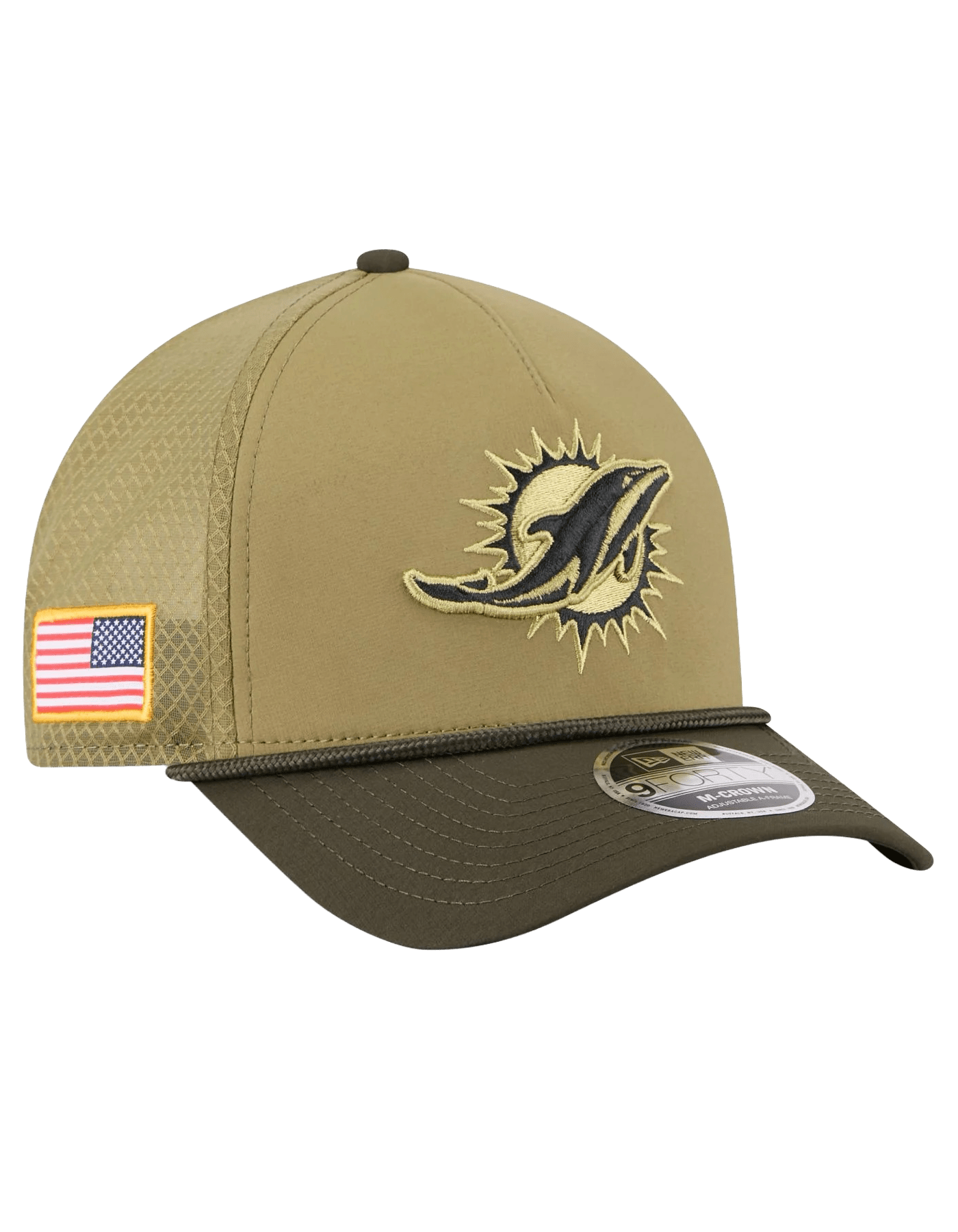MIami Dolphins New Era NFL 25 Salute To Service 9FORTY M-Crown Snapback Hat