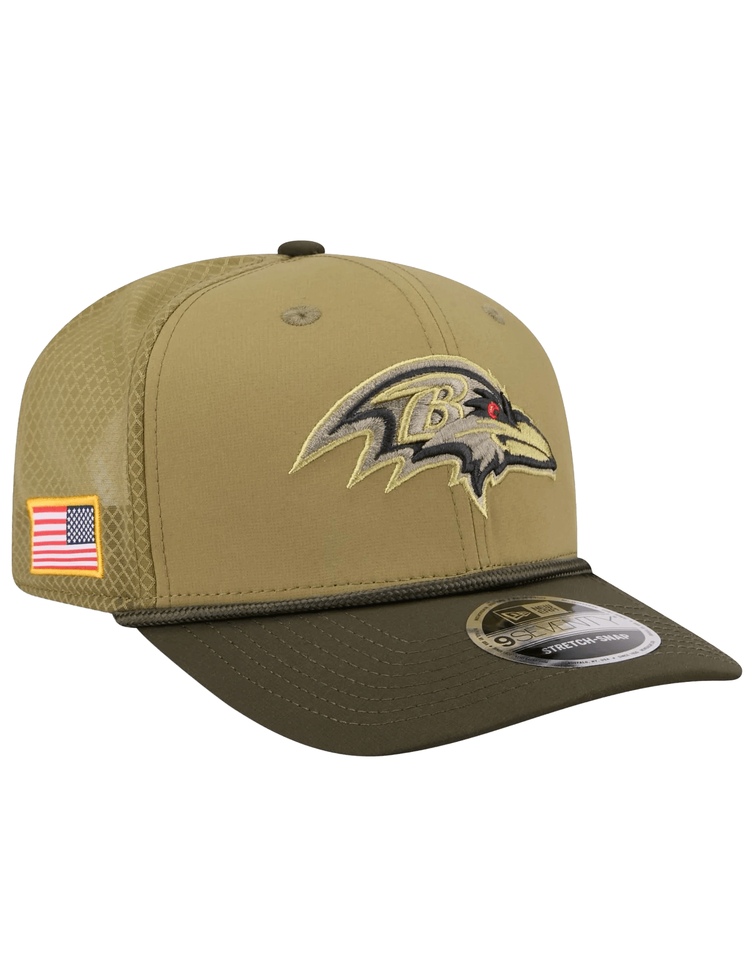 Baltimore Ravens New Era NFL 25 Salute To Service 9SEVENTY Stretch-Snapback Hat
