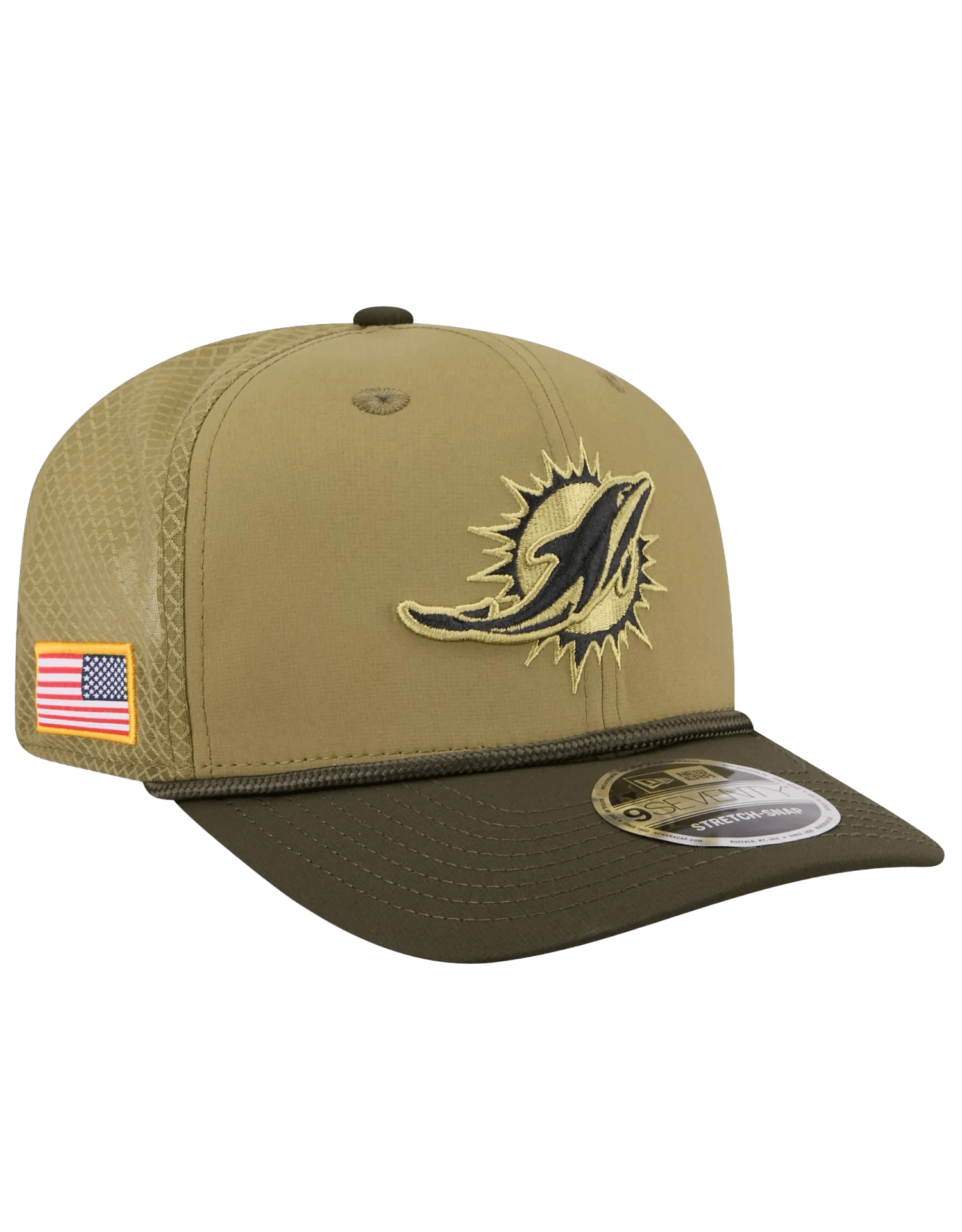 MIami Dolphins New Era NFL 25 Salute To Service 9SEVENTY Stretch-Snapback Hat