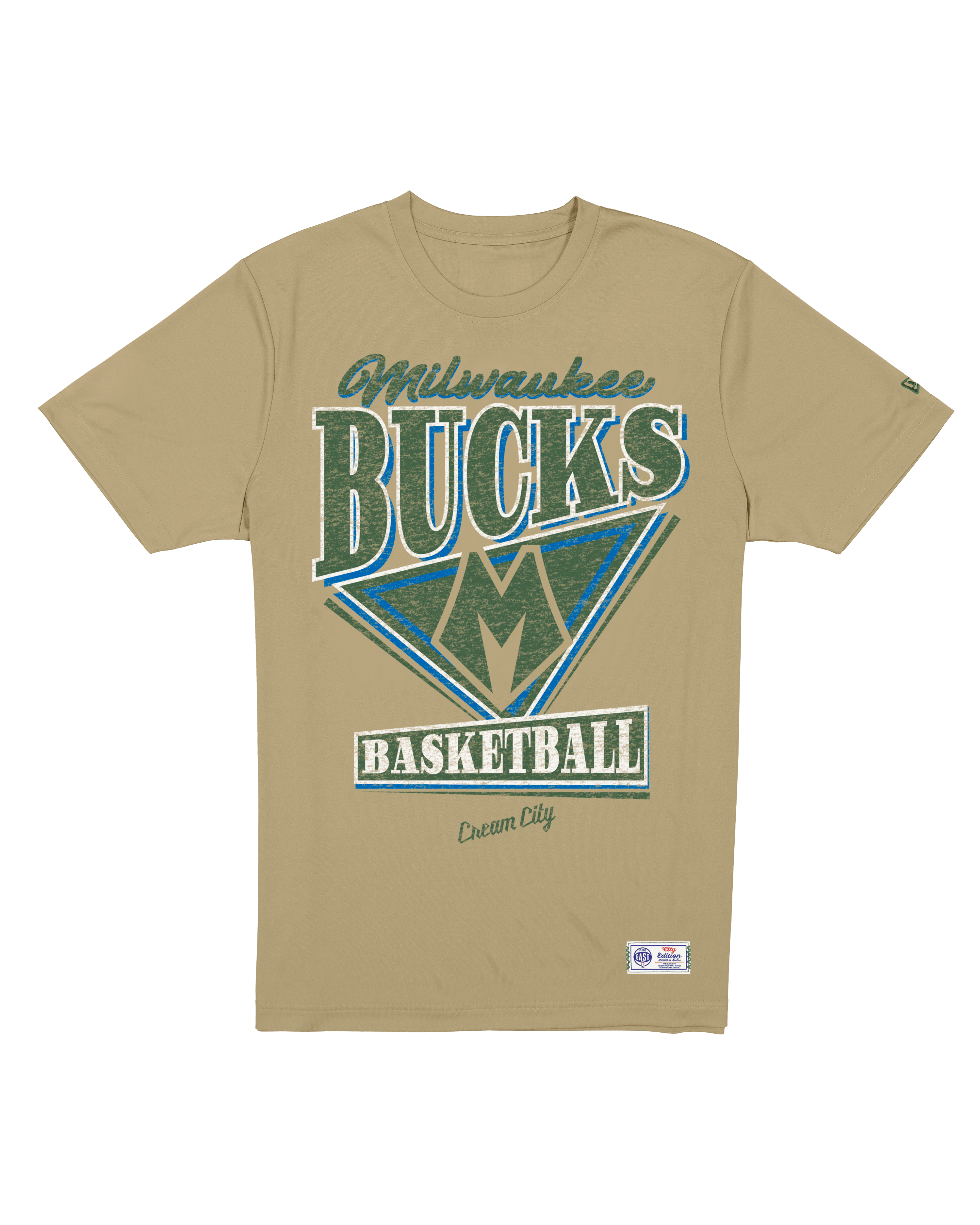 Milwaukee Bucks New Era NBA 25-26 City Edition Distressed T-Shirt