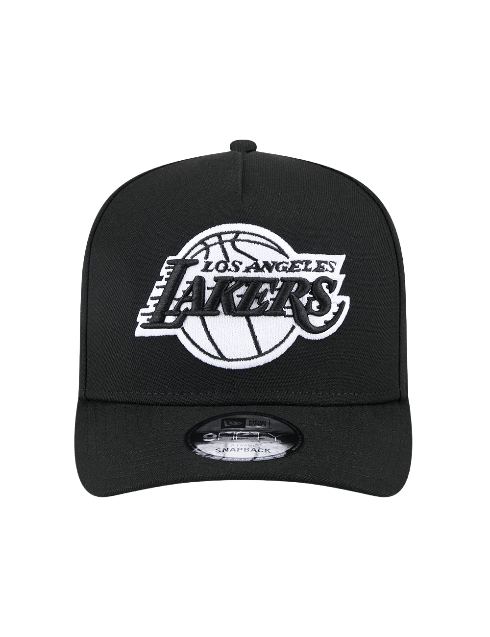 Los Angeles Lakers New Era NBA Black White 9FIFTY Pre-Curved A-Frame Snapback Hat