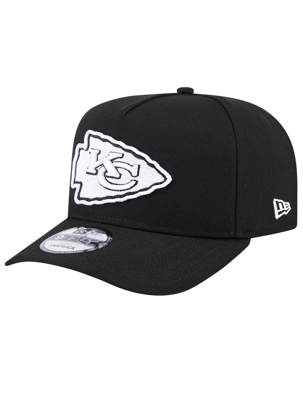 Kansas City Chiefs New Era NFL Black White 9FIFTY Pre-Curved A-Frame Snapback Hat