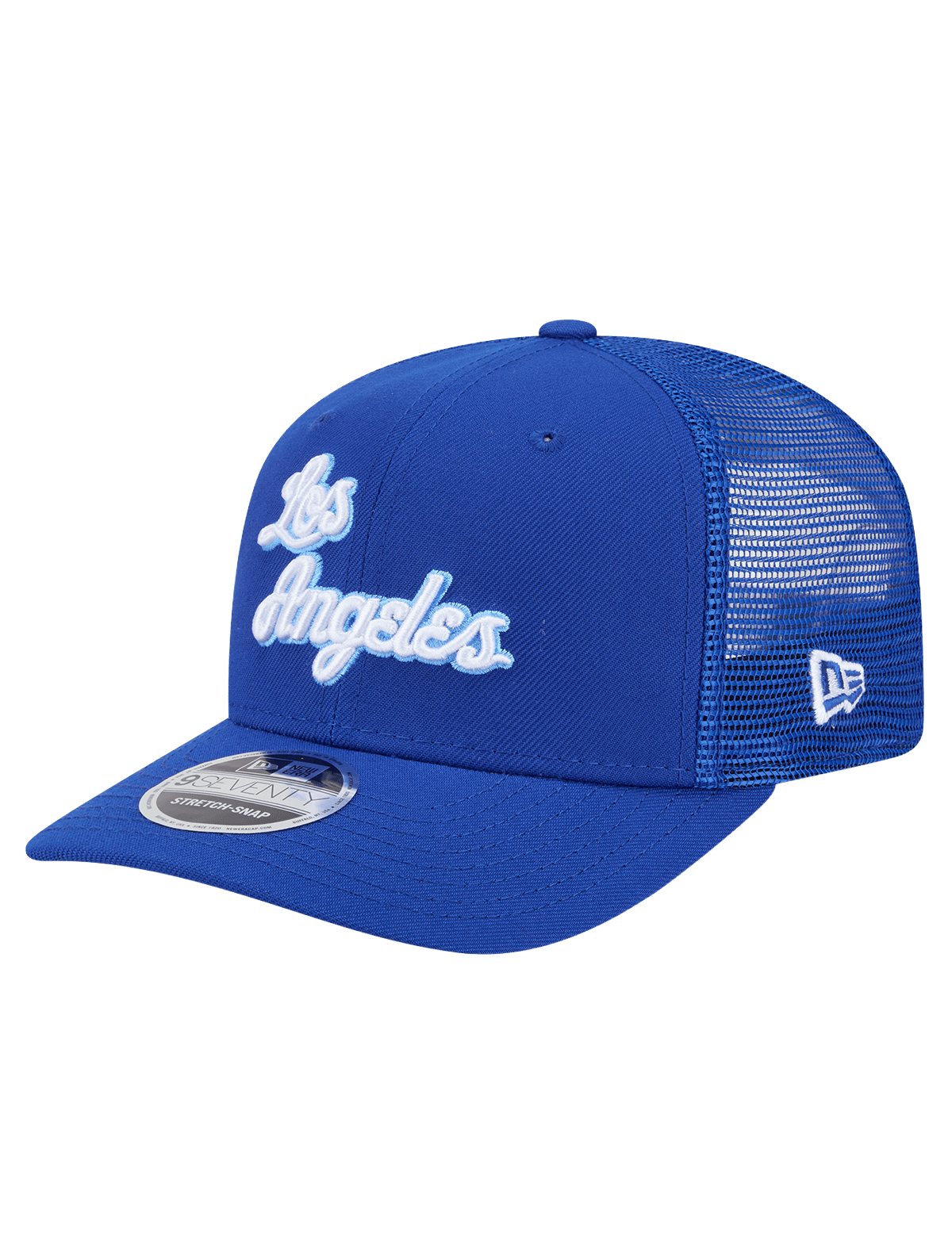 Los Angeles Lakers New Era NBA HWC 9SEVENTY Trucker Stretch Snapback Hat - Blue
