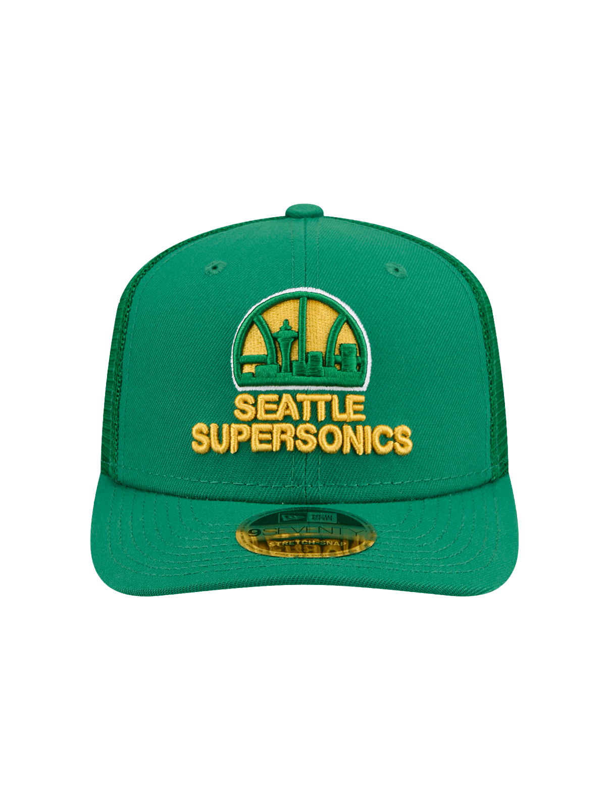 Seattle Supersonics New Era NBA HWC 9SEVENTY Trucker Stretch Snapback Hat - Light Green