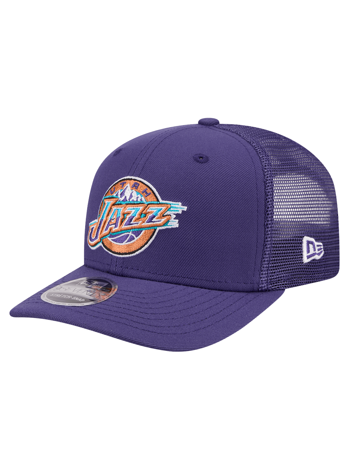 Utah Jazz New Era NBA HWC 9SEVENTY Trucker Stretch Snapback Hat - Purple